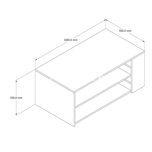 Mesa de centro de madera MDF con almacenamiento