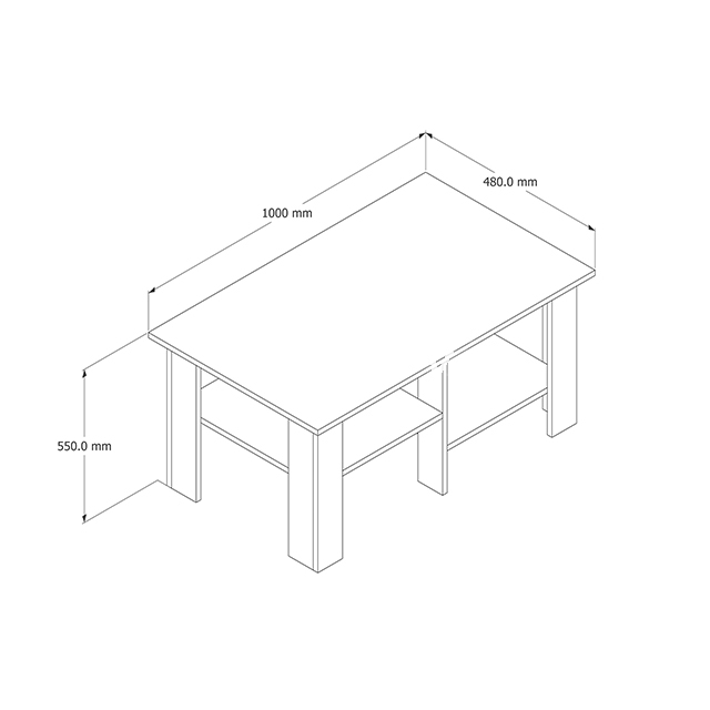 Mesa de centro de MDF con almacenamiento