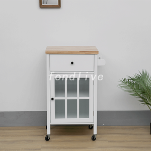 Carrito de cocina moderno de madera con ruedas