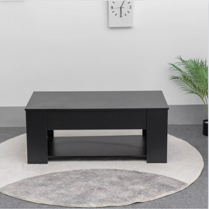 Mesa de centro moderna con tablero de partículas de color negro para sala de estar