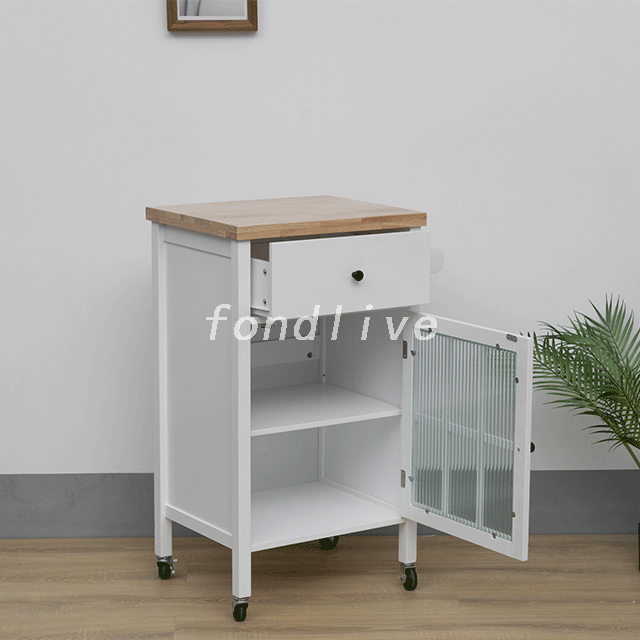 Carrito de cocina moderno de madera con ruedas